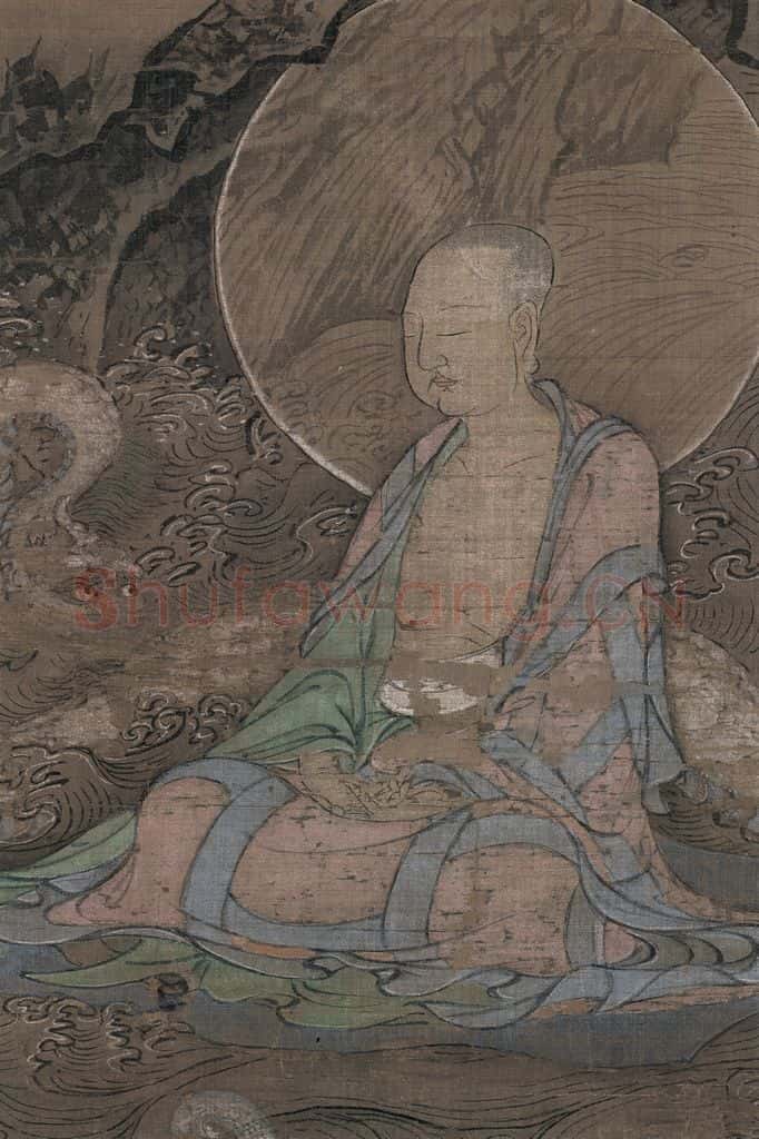 宋 周季常《五百罗汉图:洞中入定》书画作品