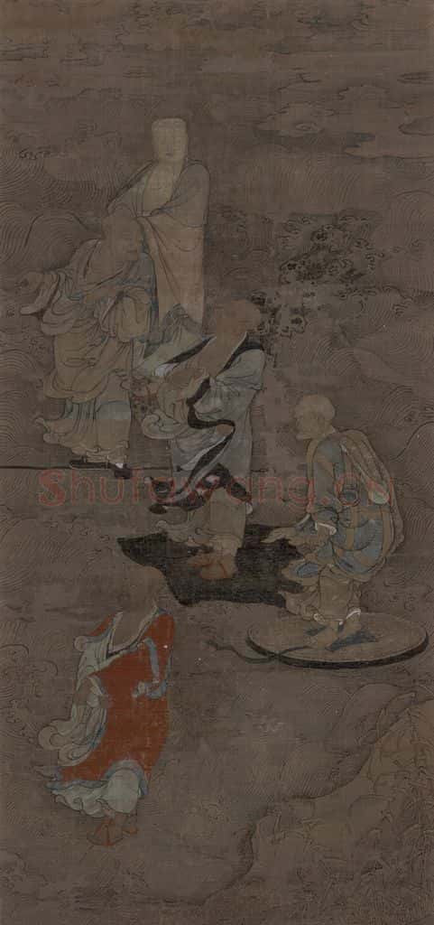 宋 周季常《五百罗汉图:渡水罗汉》书画作品