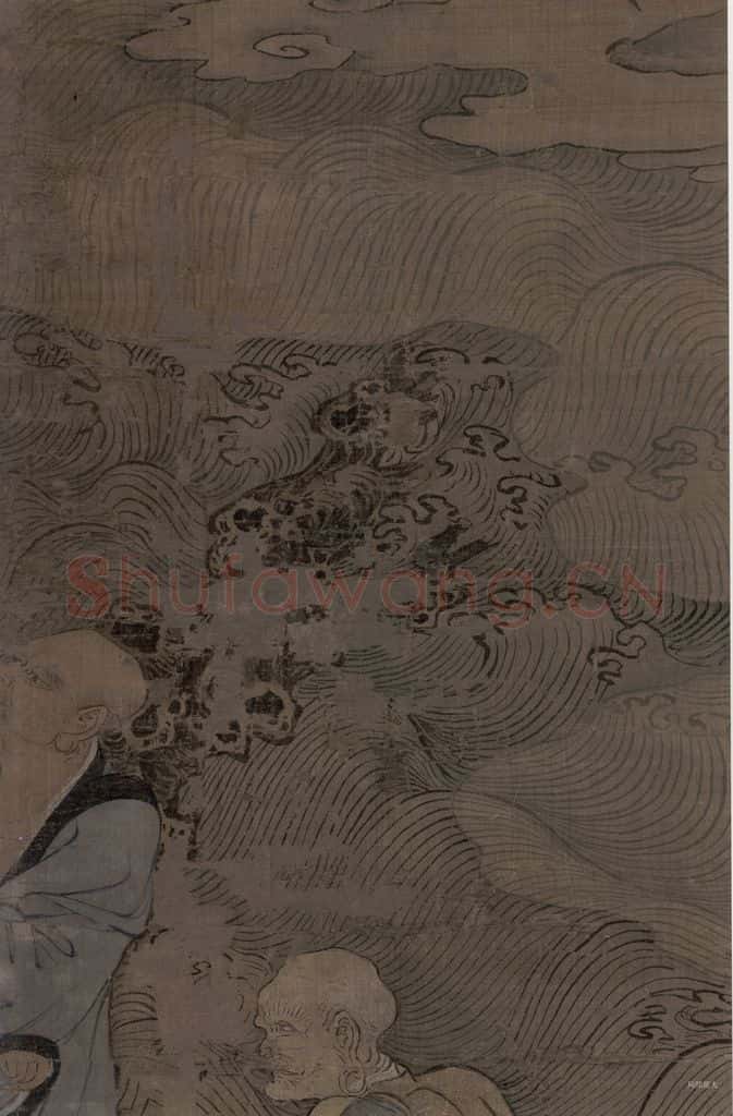 宋 周季常《五百罗汉图:渡水罗汉》书画作品