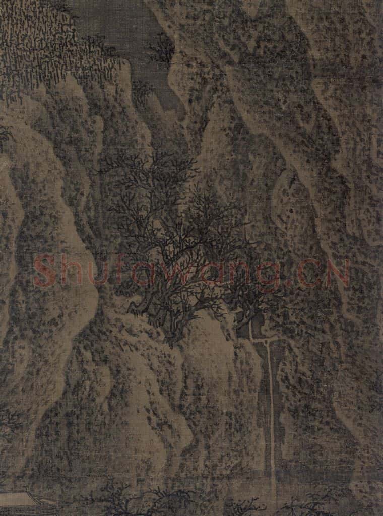宋 范宽《雪山楼阁图》书画作品