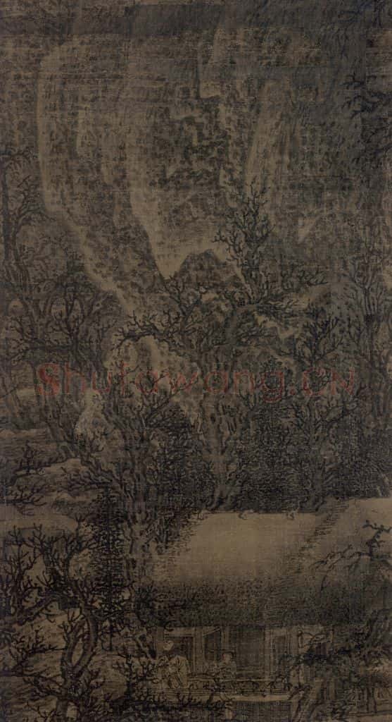宋 范宽《雪山楼阁图》书画作品