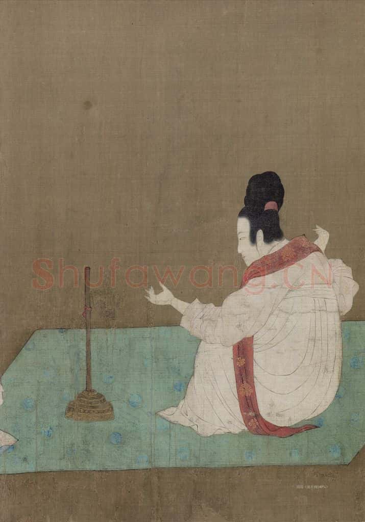 宋 赵佶《摹张萱捣练图》书画作品