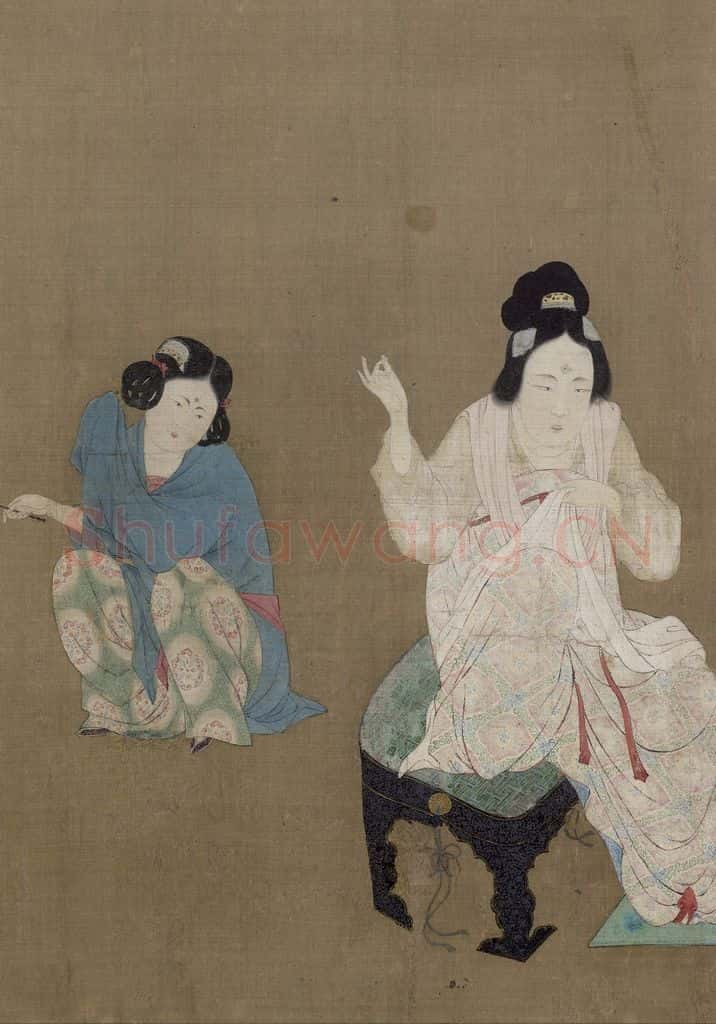 宋 赵佶《摹张萱捣练图》书画作品