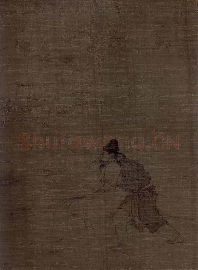 宋 佚名《人马图》书画作品