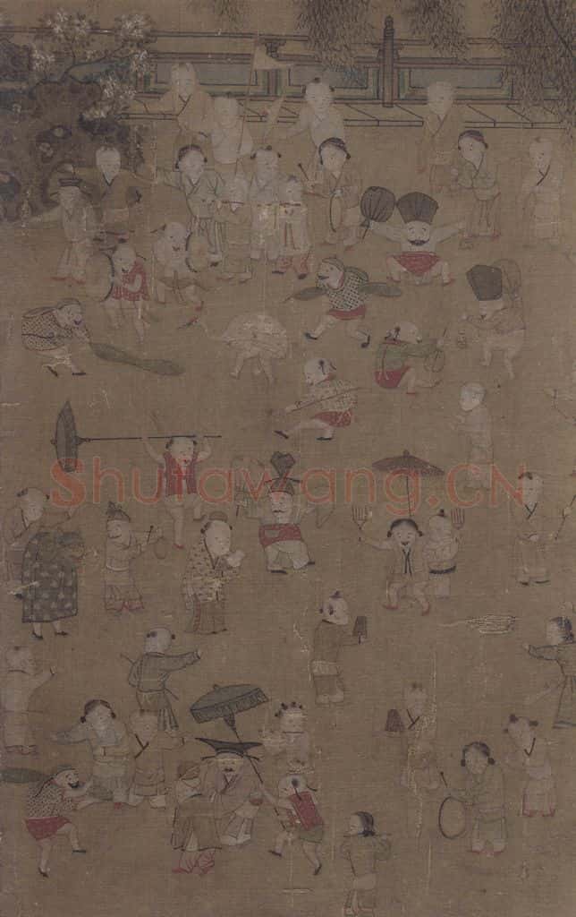 宋 佚名《百子图》书画作品