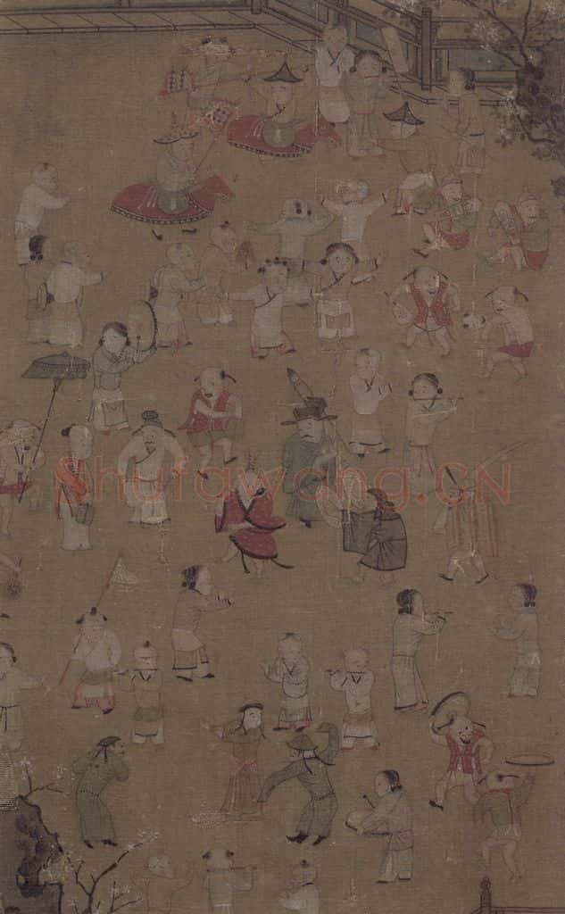 宋 佚名《百子图》书画作品