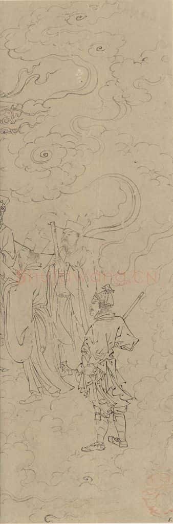 宋 佚名《道子墨宝：诸神朝谒图》书画作品