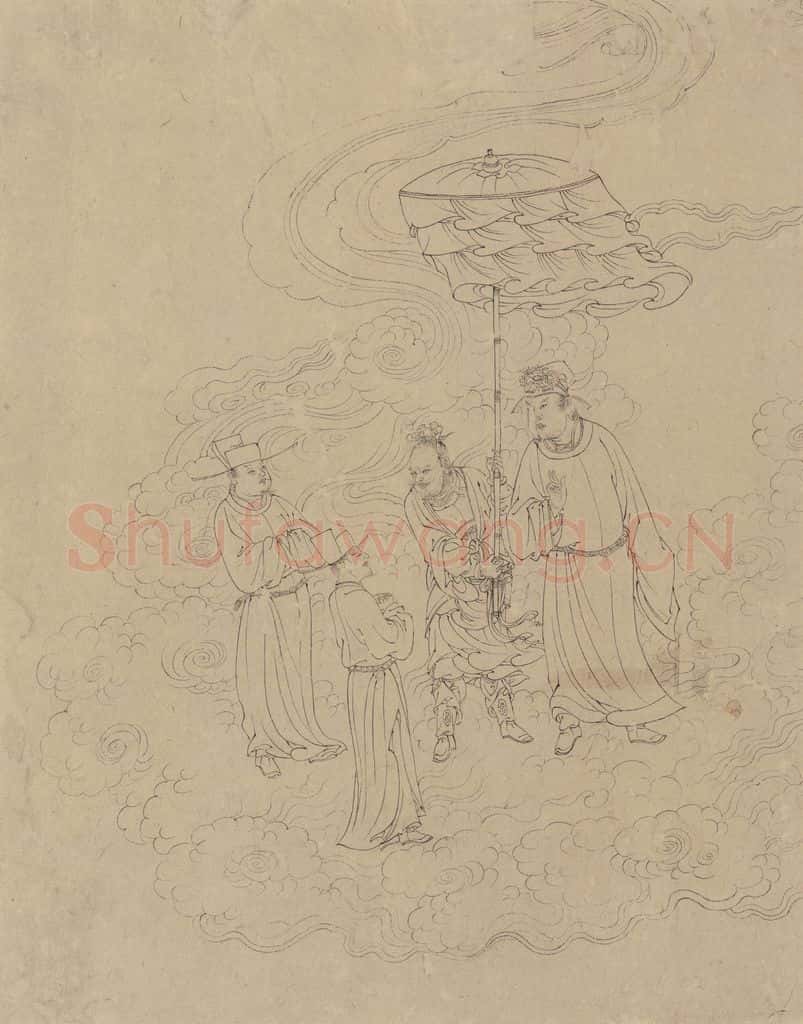 宋 佚名《道子墨宝：诸神朝谒图》书画作品