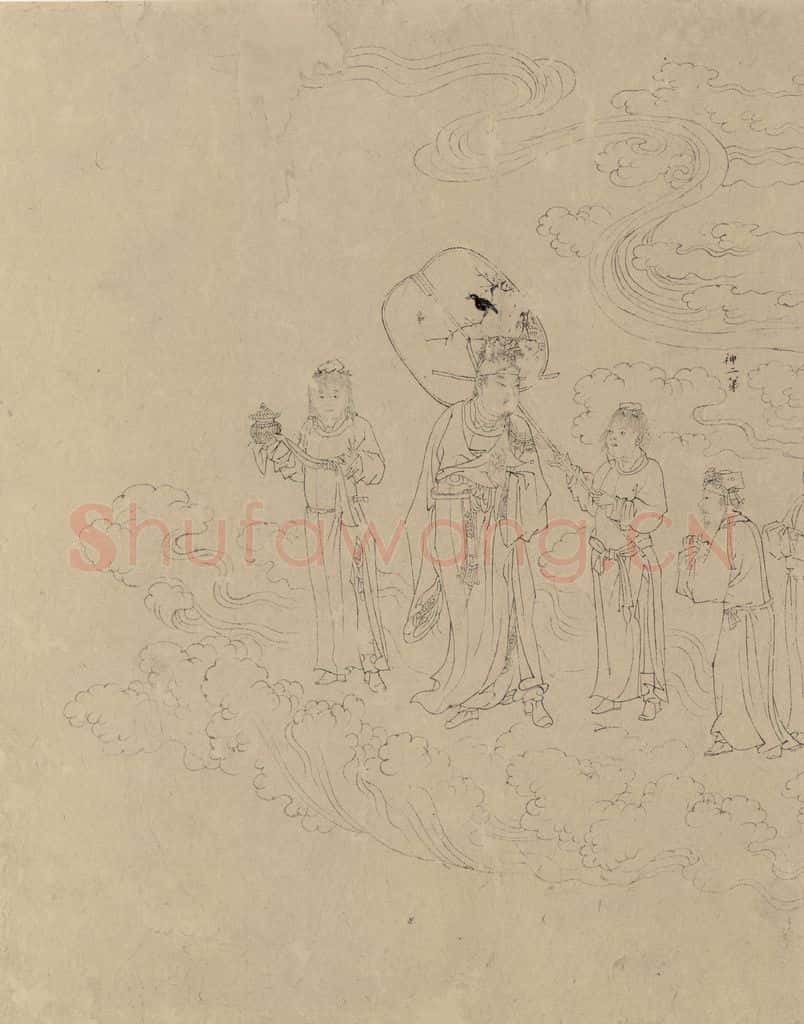 宋 佚名《道子墨宝:诸神朝谒图》书画作品