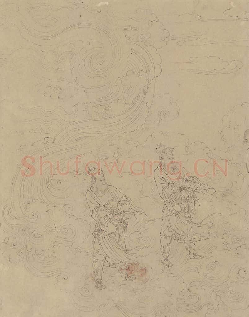 宋 佚名《道子墨宝：诸神朝谒图》书画作品