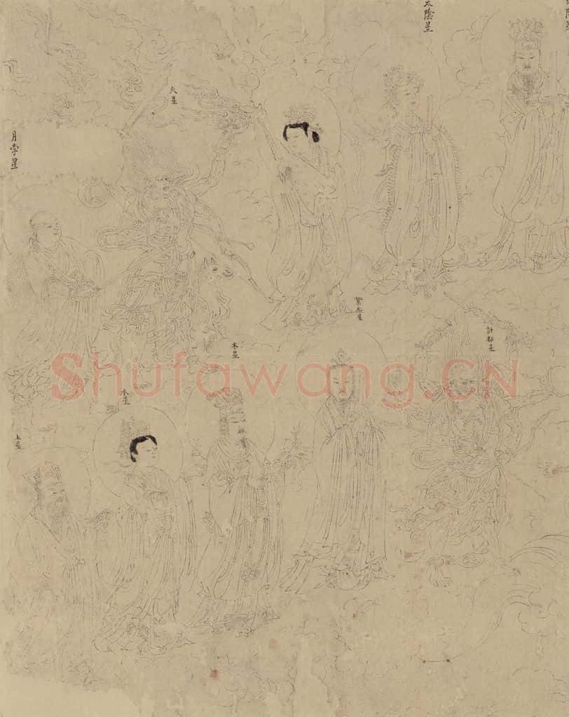 宋 佚名《道子墨宝：诸神朝谒图》书画作品