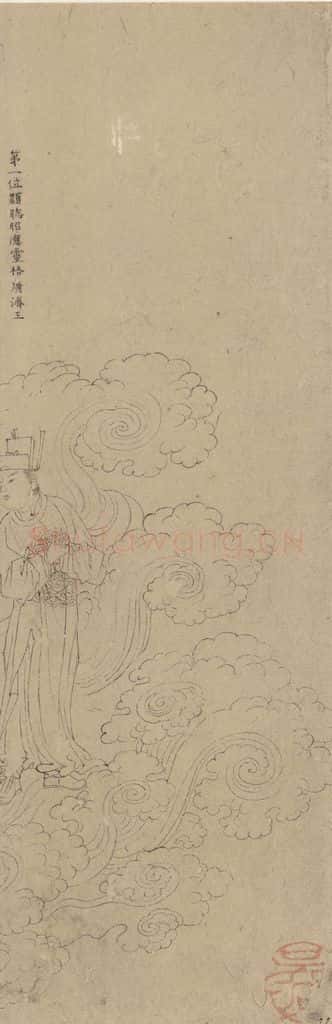 宋 佚名《道子墨宝:诸神朝谒图》书画作品