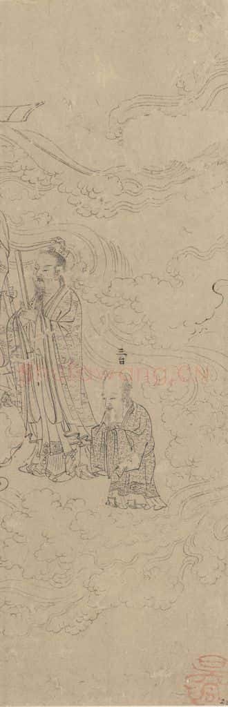 宋 佚名《道子墨宝：诸神朝谒图》书画作品