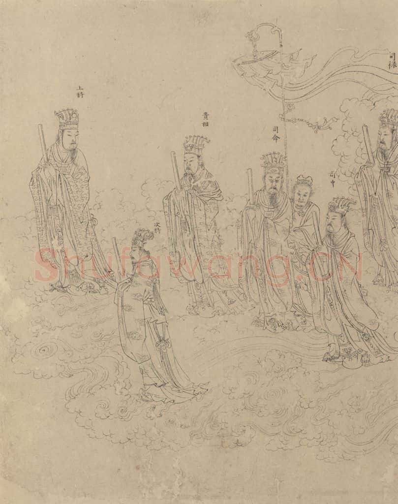 宋 佚名《道子墨宝:诸神朝谒图》书画作品