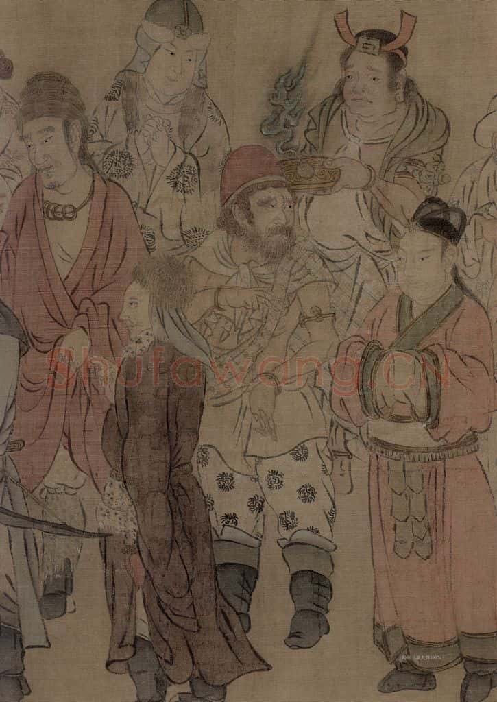 宋 赵光辅《番王礼佛图》书画作品