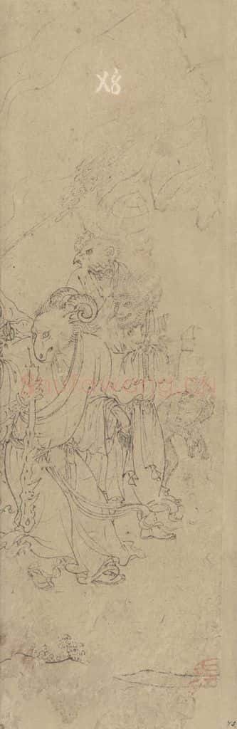 宋 佚名《道子墨宝:搜山图》书画作品
