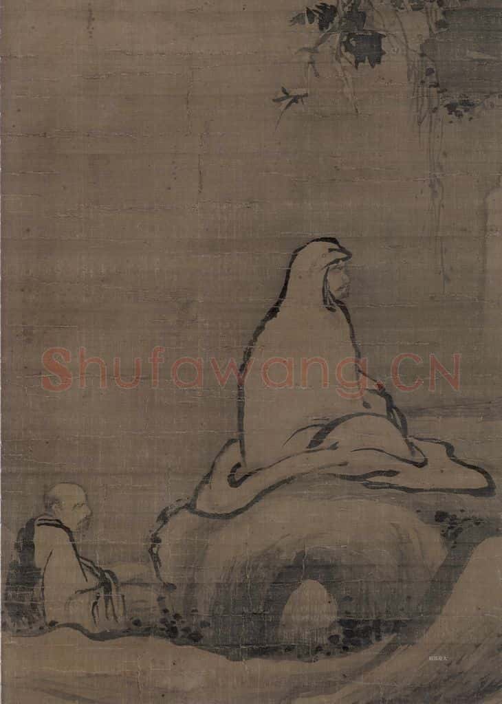 宋 佚名《达摩面壁图》书画作品