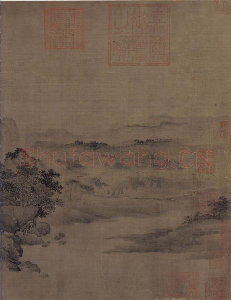 金 佚名《溪山无尽图》书画作品