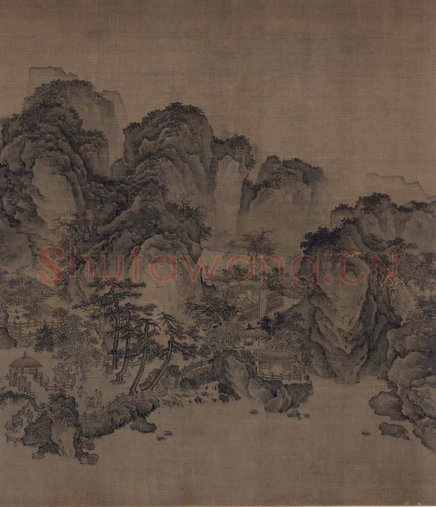 金 佚名《溪山无尽图》书画作品