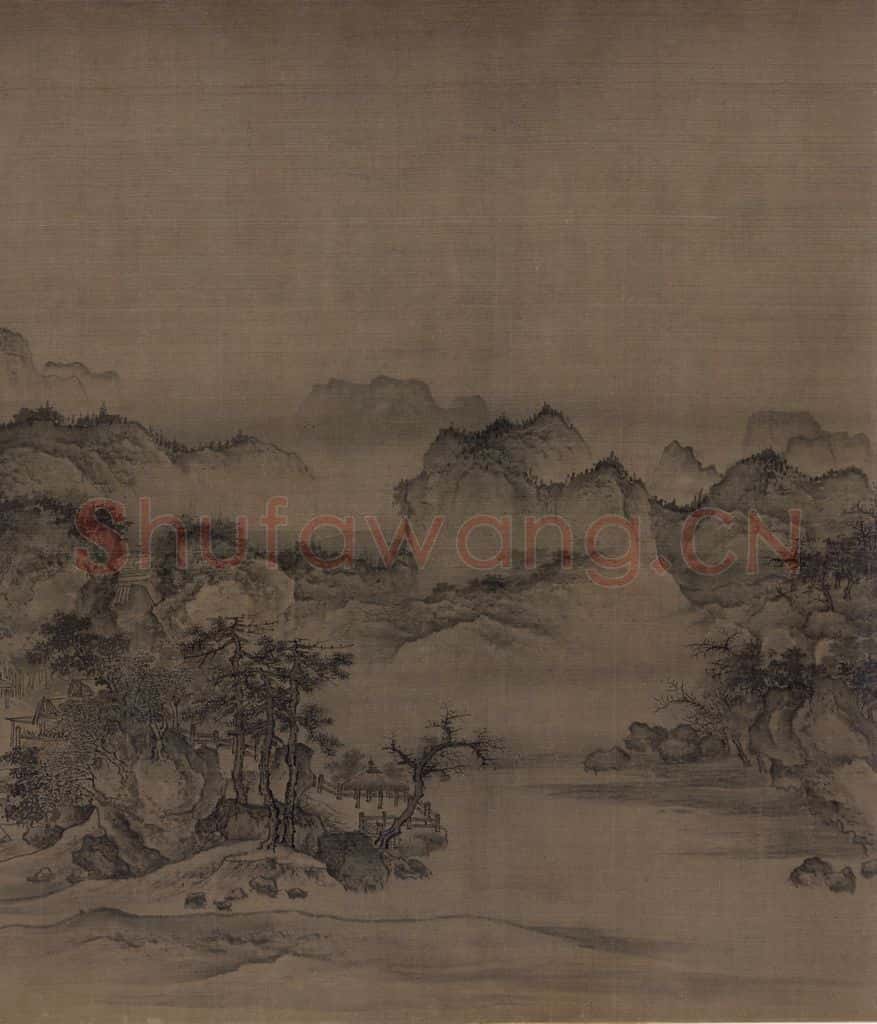 金 佚名《溪山无尽图》书画作品
