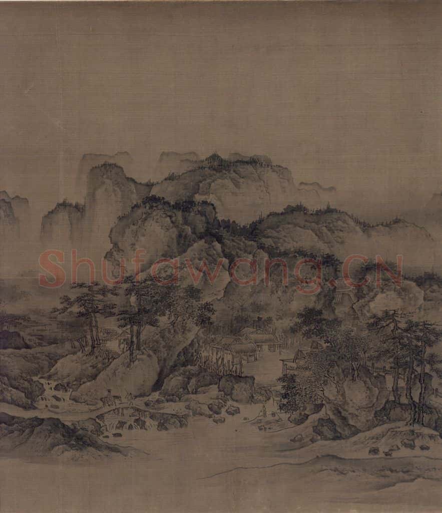 金 佚名《溪山无尽图》书画作品