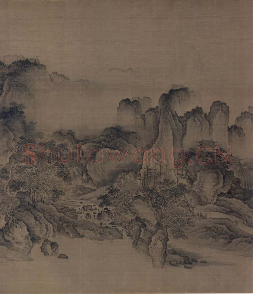 金 佚名《溪山无尽图》书画作品