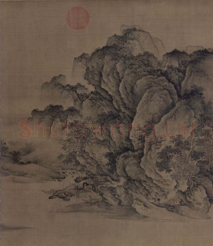 金 佚名《溪山无尽图》书画作品