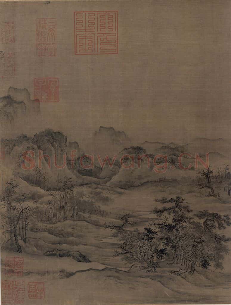 金 佚名《溪山无尽图》书画作品