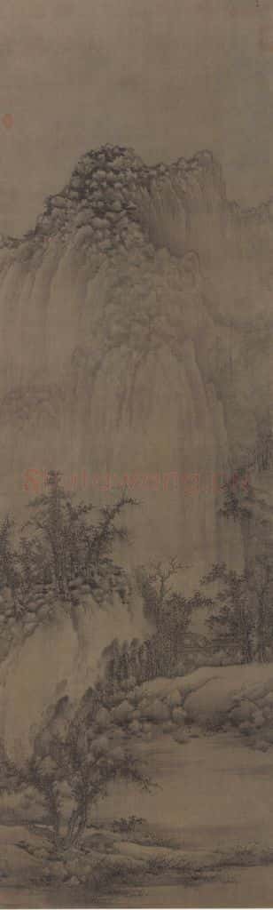 宋 巨然《溪山兰若图》书画作品
