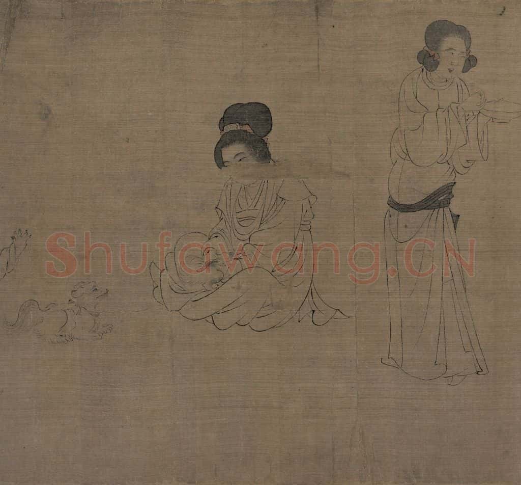 宋 佚名《仿周文矩宫中图》书画作品