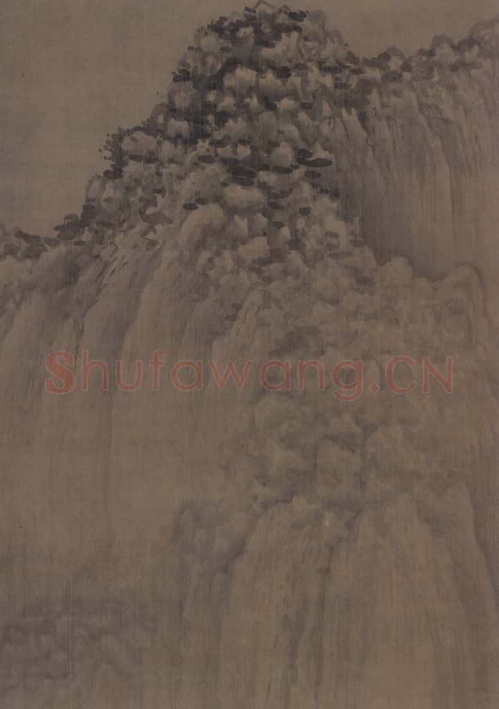 宋 巨然《溪山兰若图》书画作品