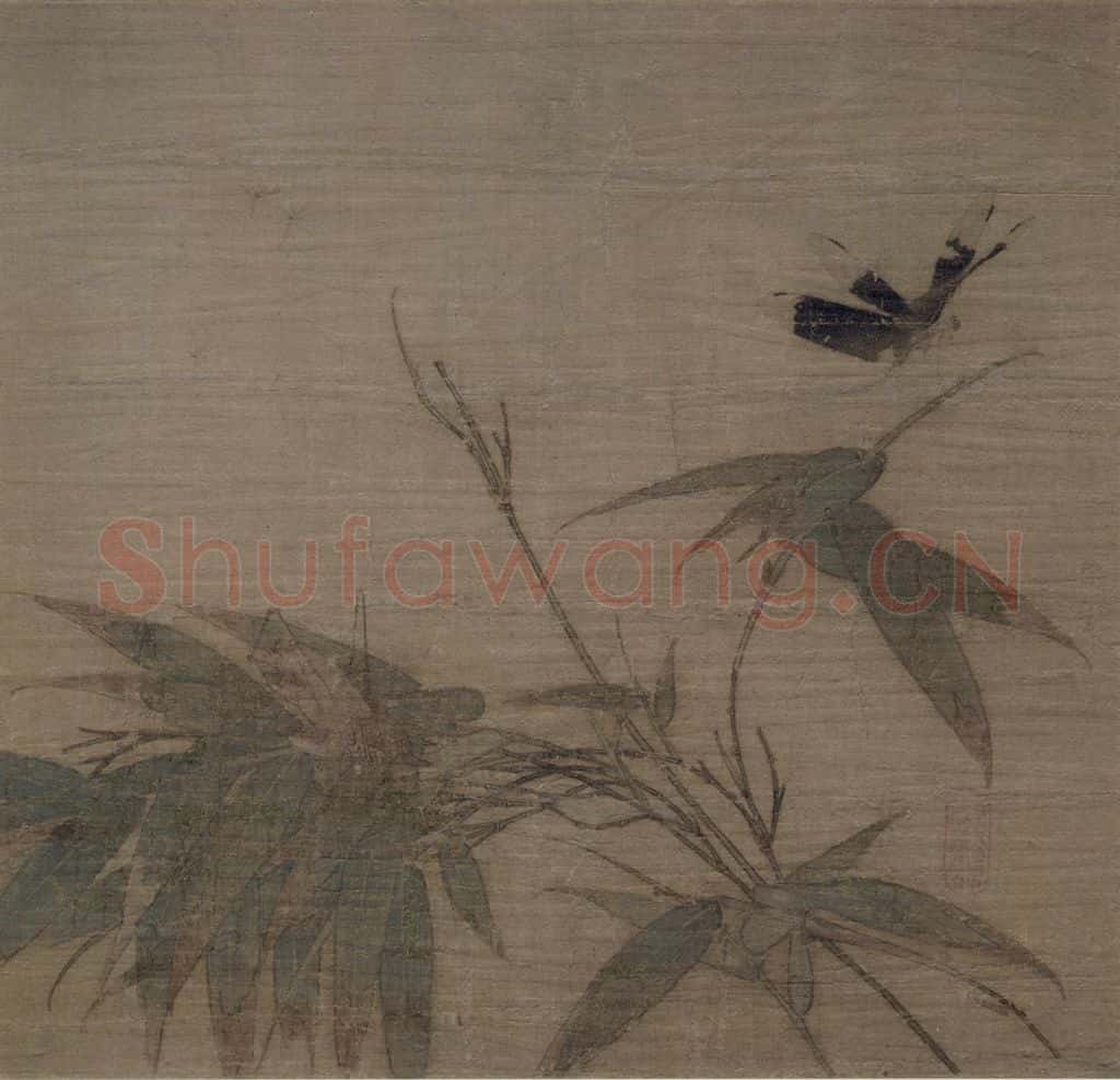宋 佚名《竹虫图》书画作品