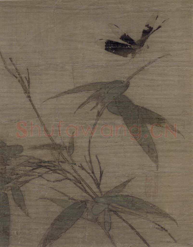 宋 佚名《竹虫图》书画作品