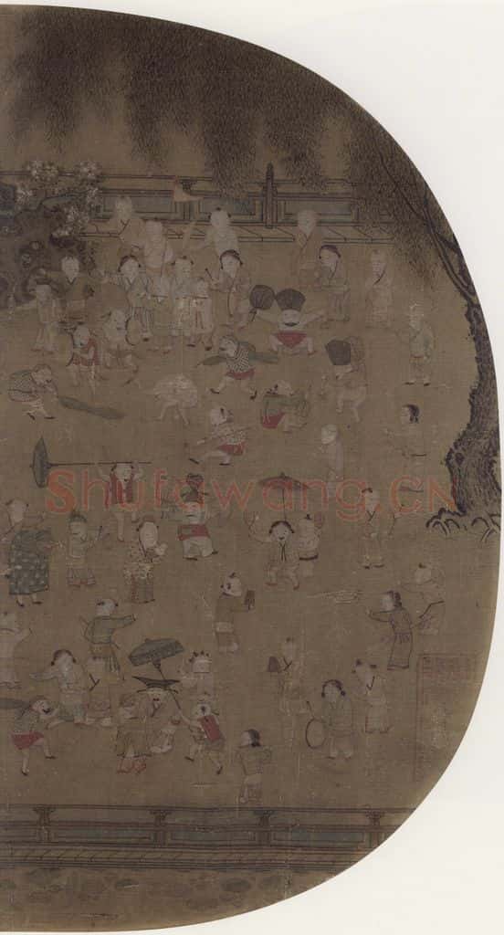 宋 佚名《百子图》书画作品