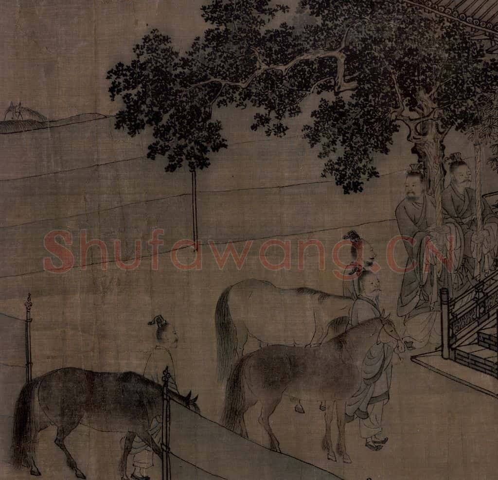 宋 李唐(传)《晋文公复国图》书画作品