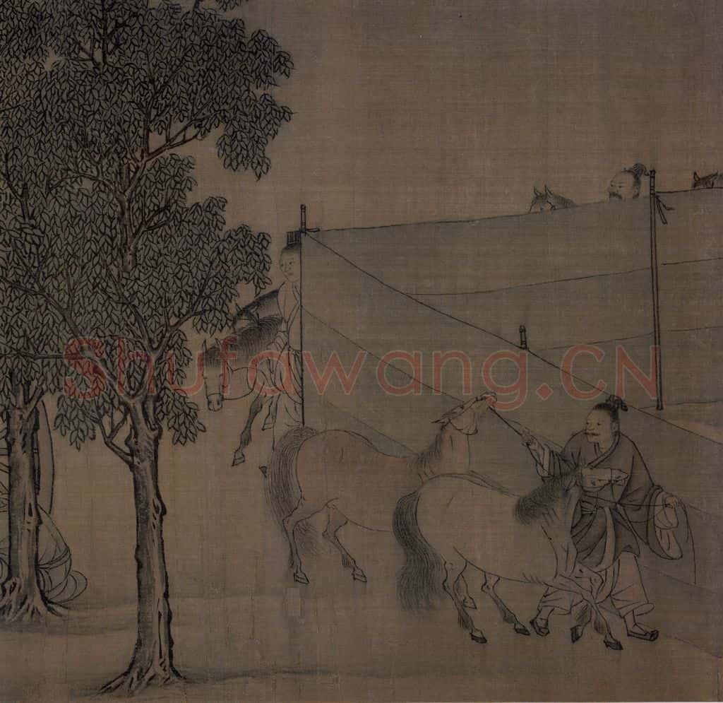 宋 李唐(传)《晋文公复国图》书画作品