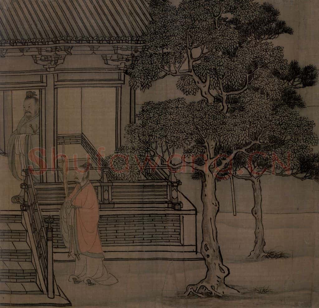 宋 李唐（传）《晋文公复国图》书画作品