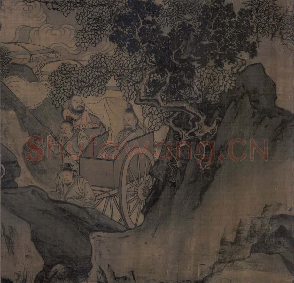 宋 李唐(传)《晋文公复国图》书画作品