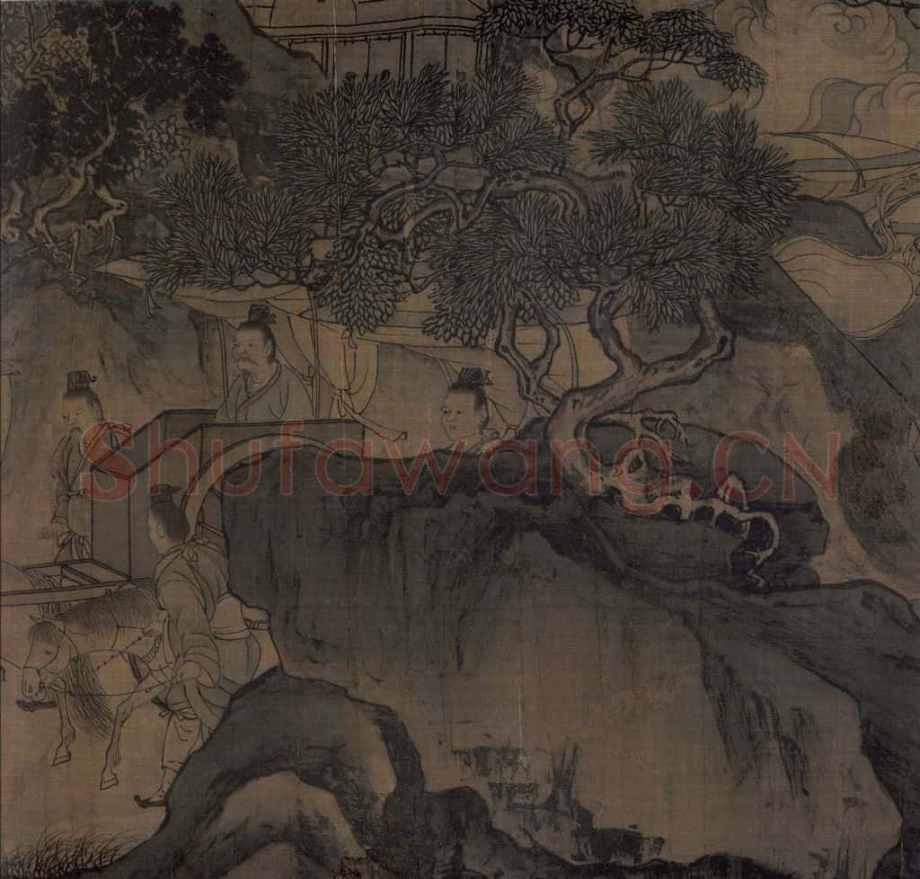 宋 李唐(传)《晋文公复国图》书画作品