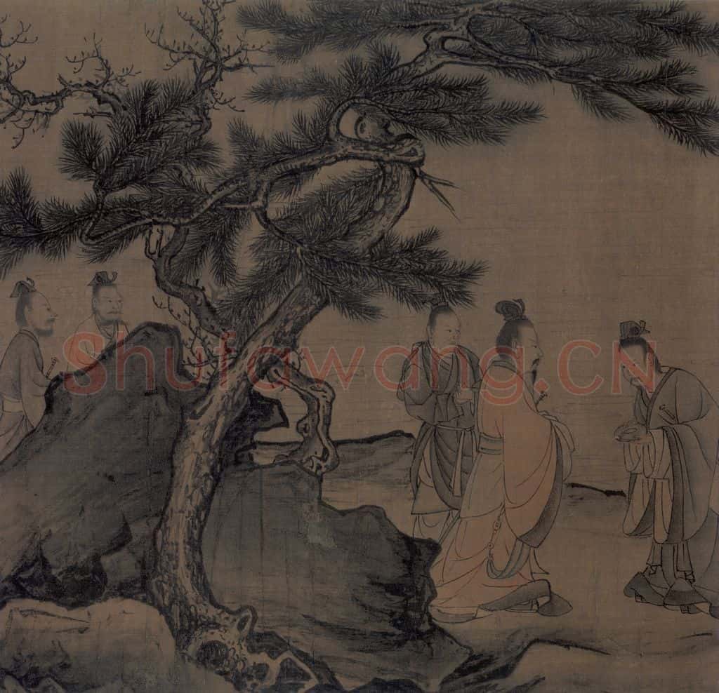 宋 李唐(传)《晋文公复国图》书画作品