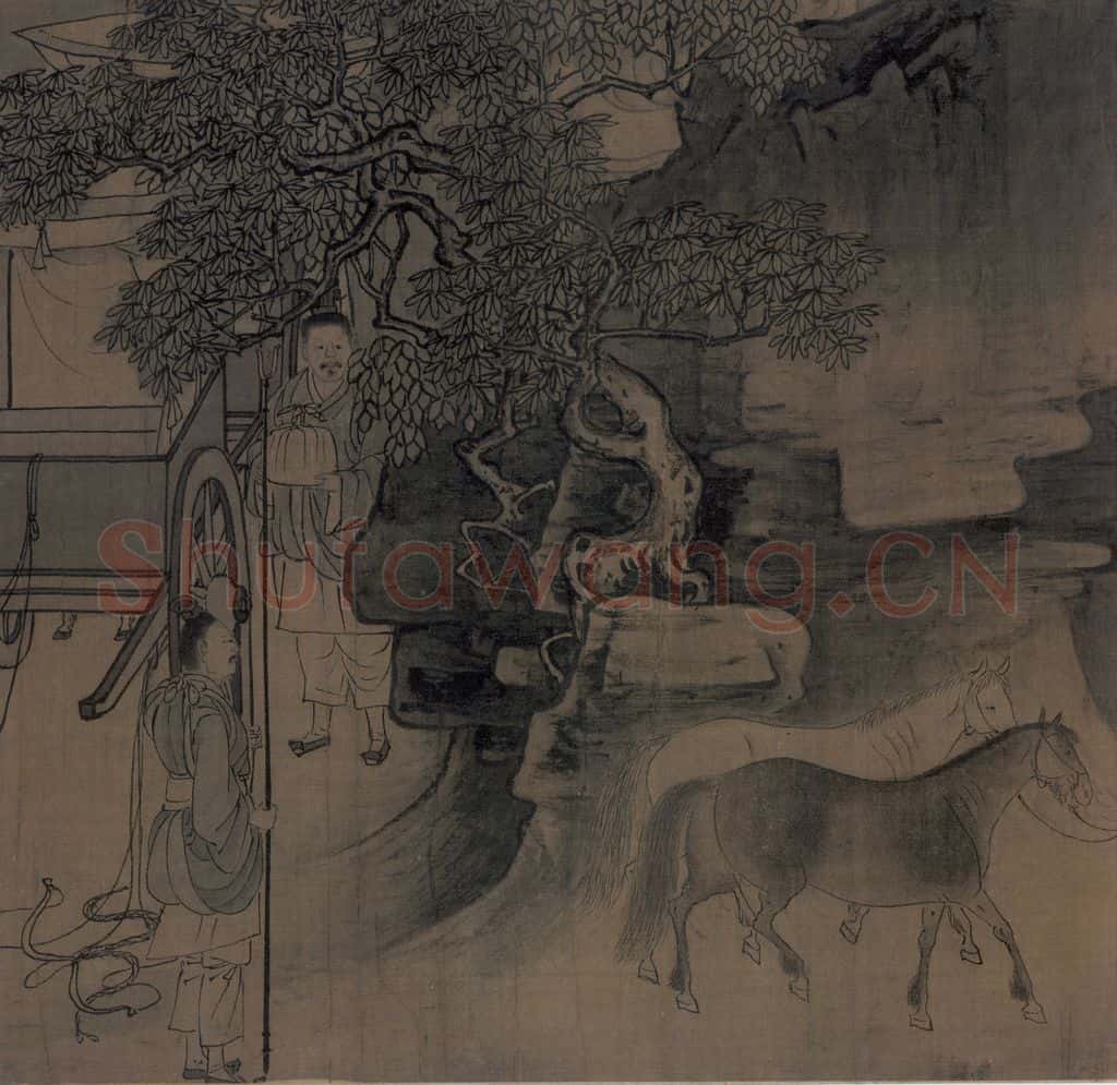 宋 李唐(传)《晋文公复国图》书画作品