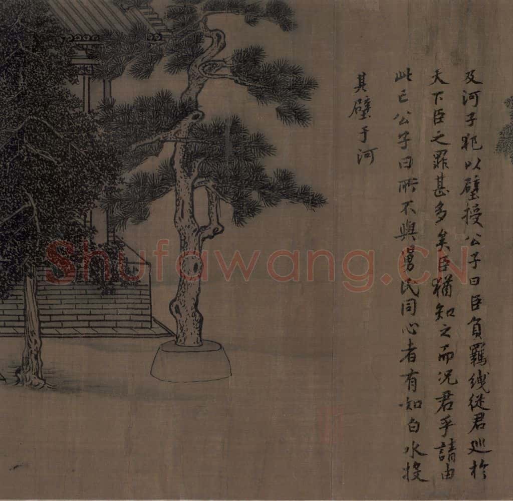 宋 李唐(传)《晋文公复国图》书画作品