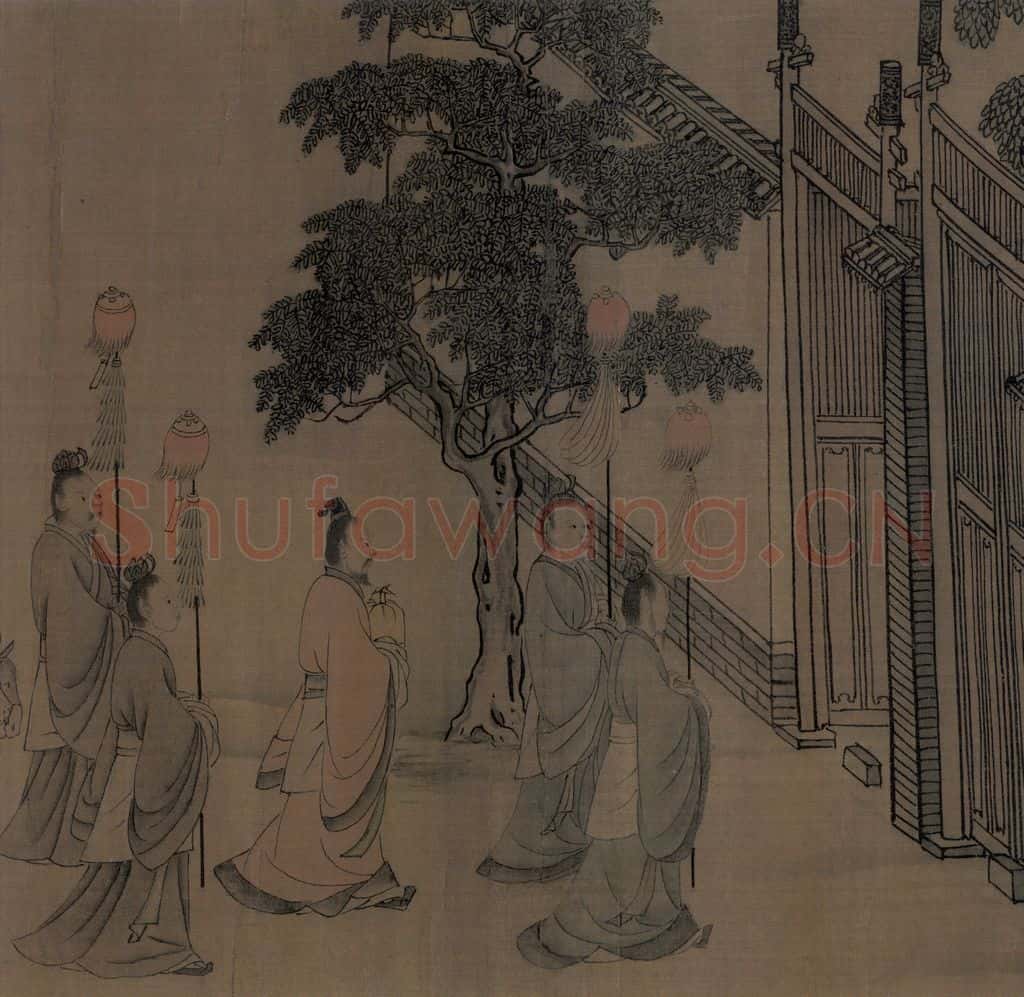 宋 李唐(传)《晋文公复国图》书画作品