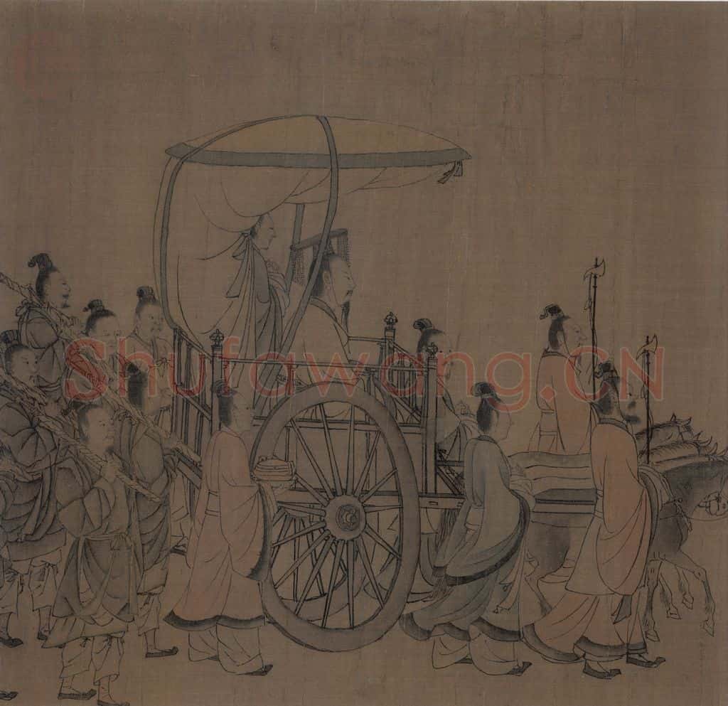宋 李唐（传）《晋文公复国图》书画作品