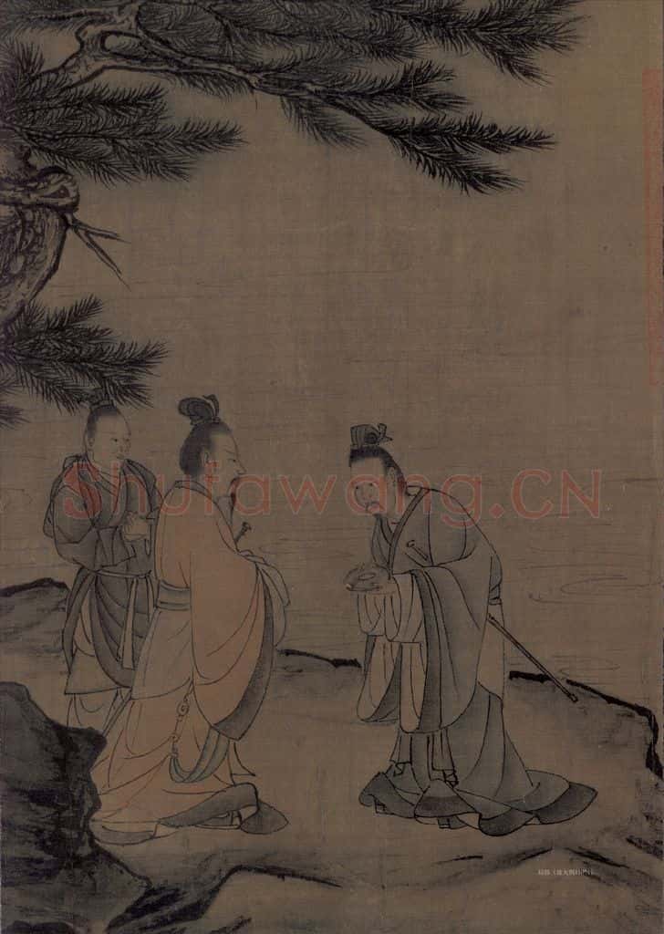 宋 李唐(传)《晋文公复国图》书画作品