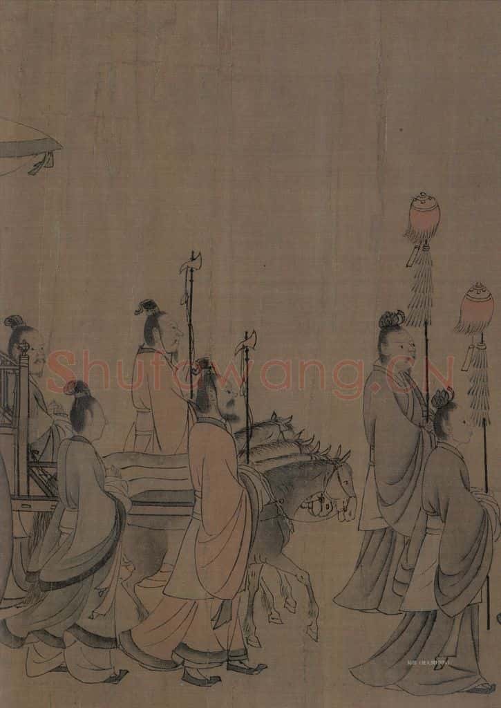 宋 李唐(传)《晋文公复国图》书画作品