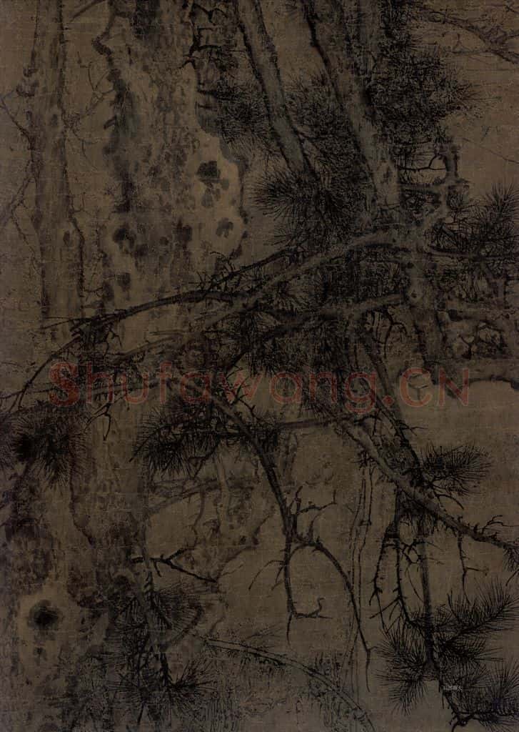 宋 佚名《仿李成寒林策驴图》书画作品