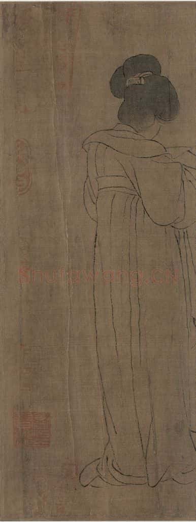 宋 佚名《仿周文矩宫中图》书画作品
