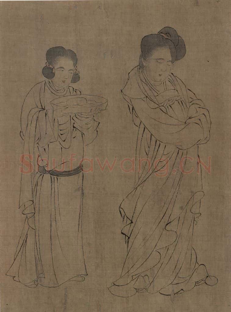 宋 佚名《仿周文矩宫中图》书画作品
