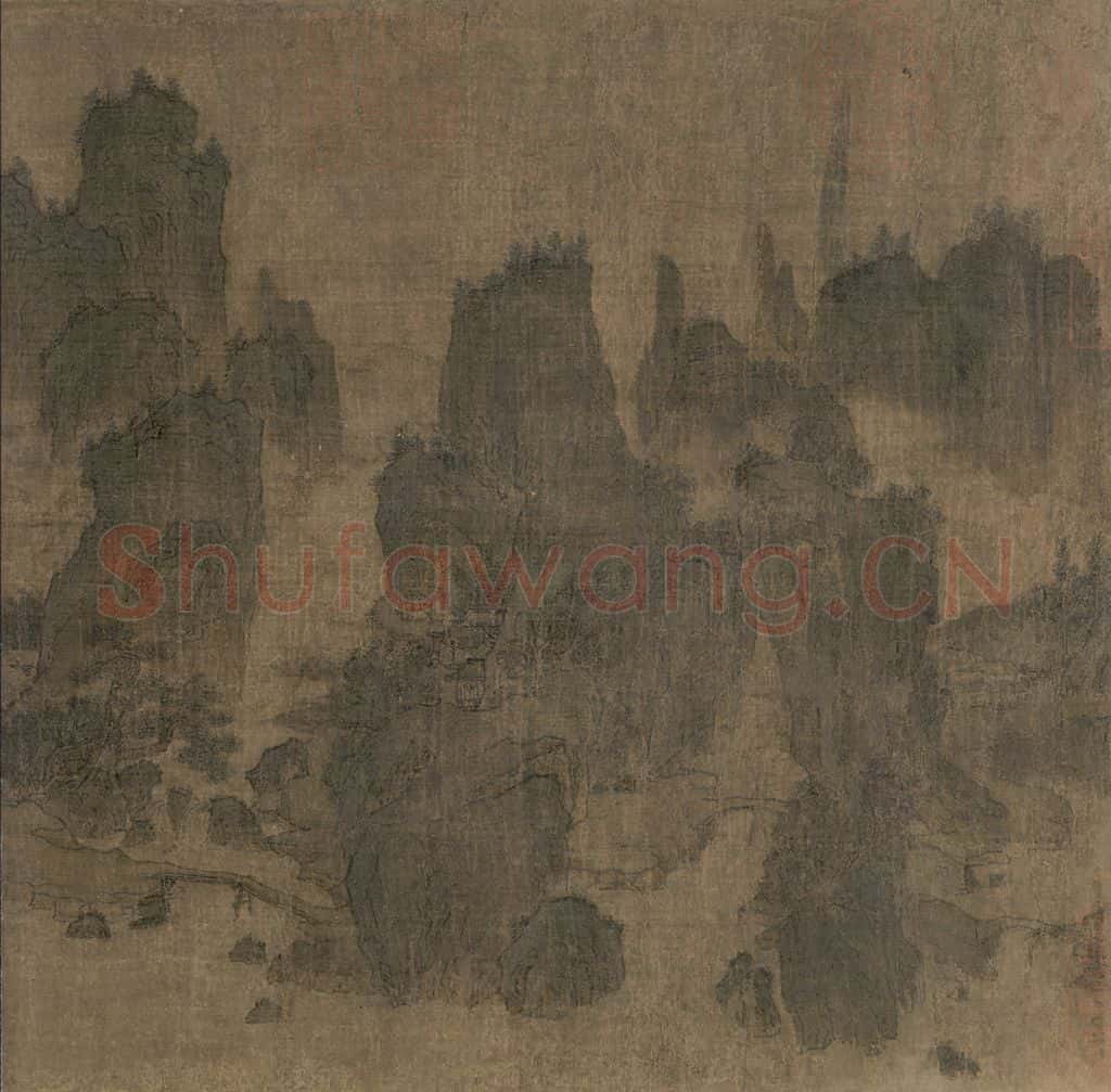 宋 佚名《别苑春山图》书画作品